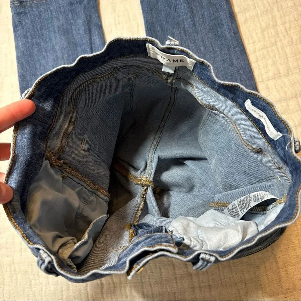 Frame Le High Straight Bestia Mid Wash Jeans size 29